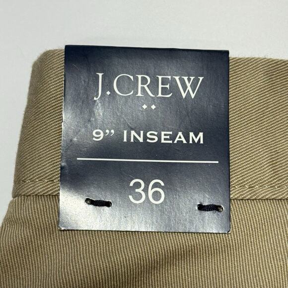 J.Crew Factory 9” Inseam Chino Shorts Men’s 36 Khaki Flat Front NEW with Tag - Picture 3 of 6